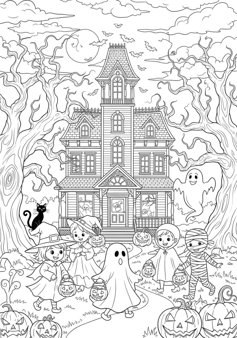 Horror Halloween Coloring Page