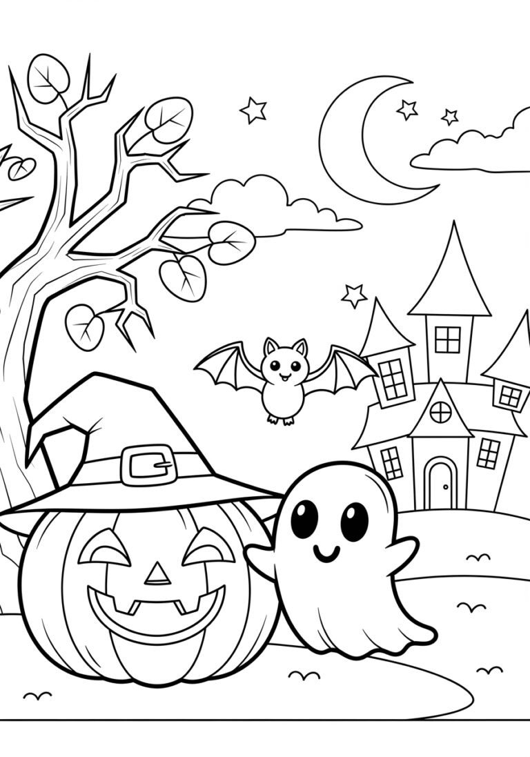 Halloween Coloring Page for 3 Year Olds