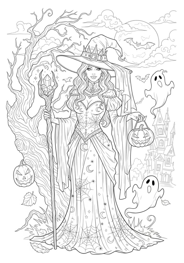 Sexy Halloween Coloring Page