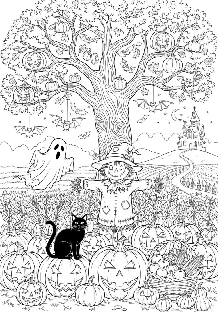 Halloween Coloring Page for Seniors