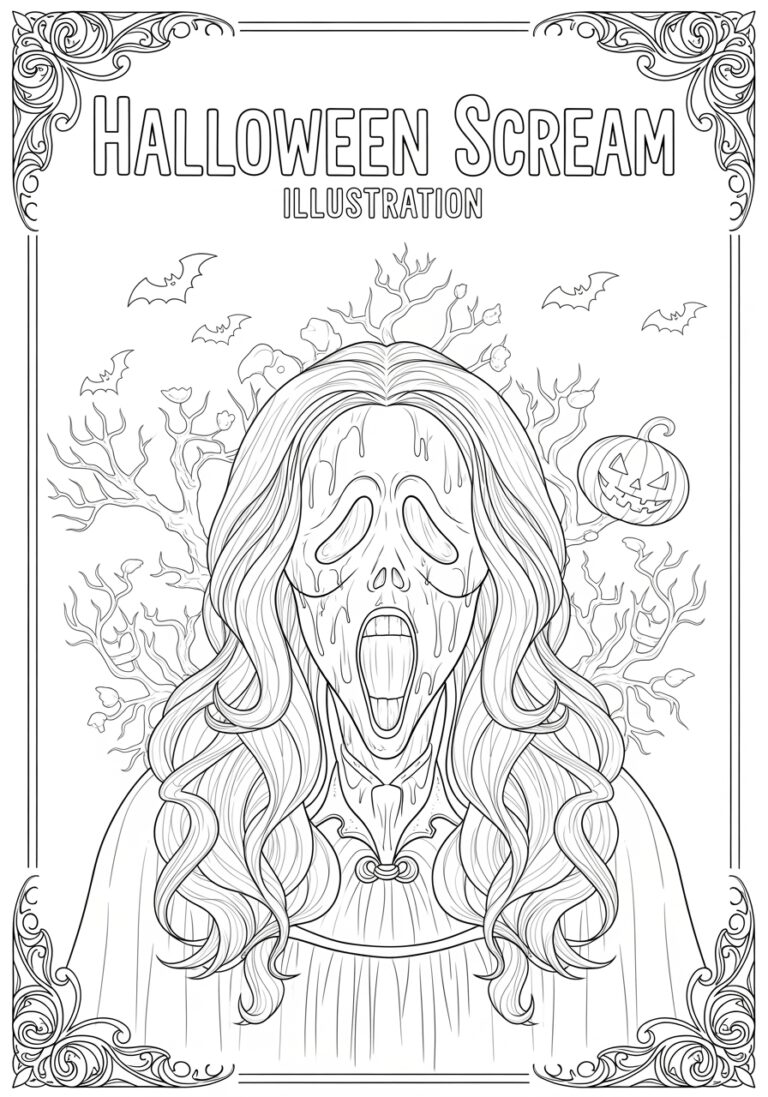Halloween Coloring Page Scream