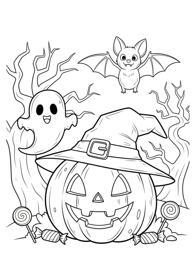 Halloween Coloring Page to Print Out and Color