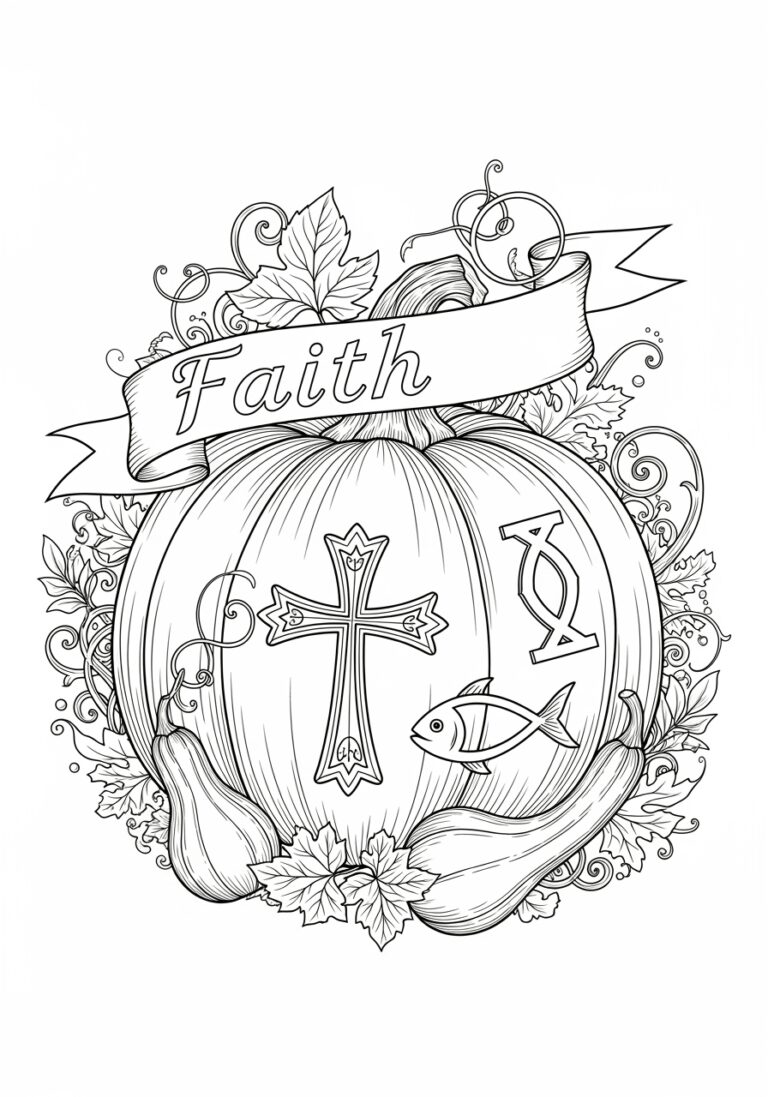 Christian Pumpkin Coloring Page
