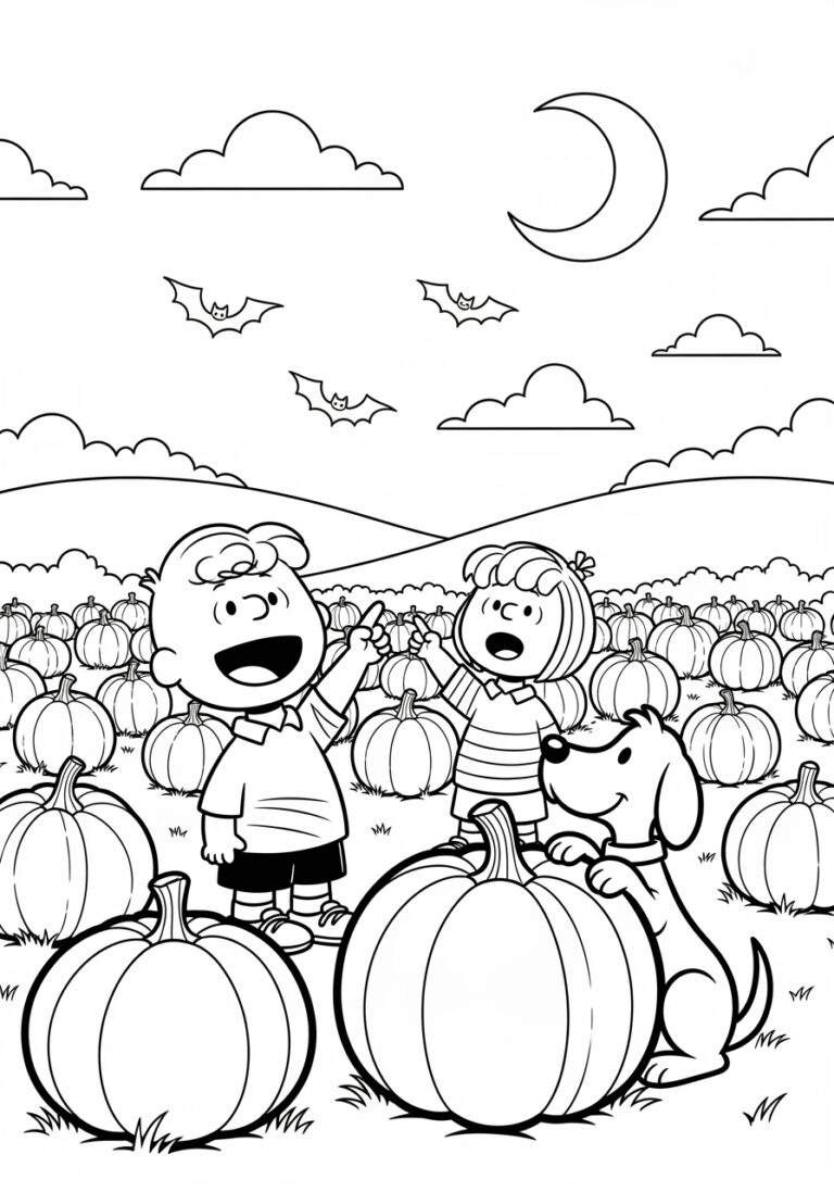 Free Printable Great Pumpkin Charlie Brown Coloring Page