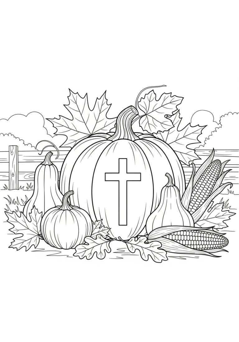 Religious Pumpkin Coloring Page