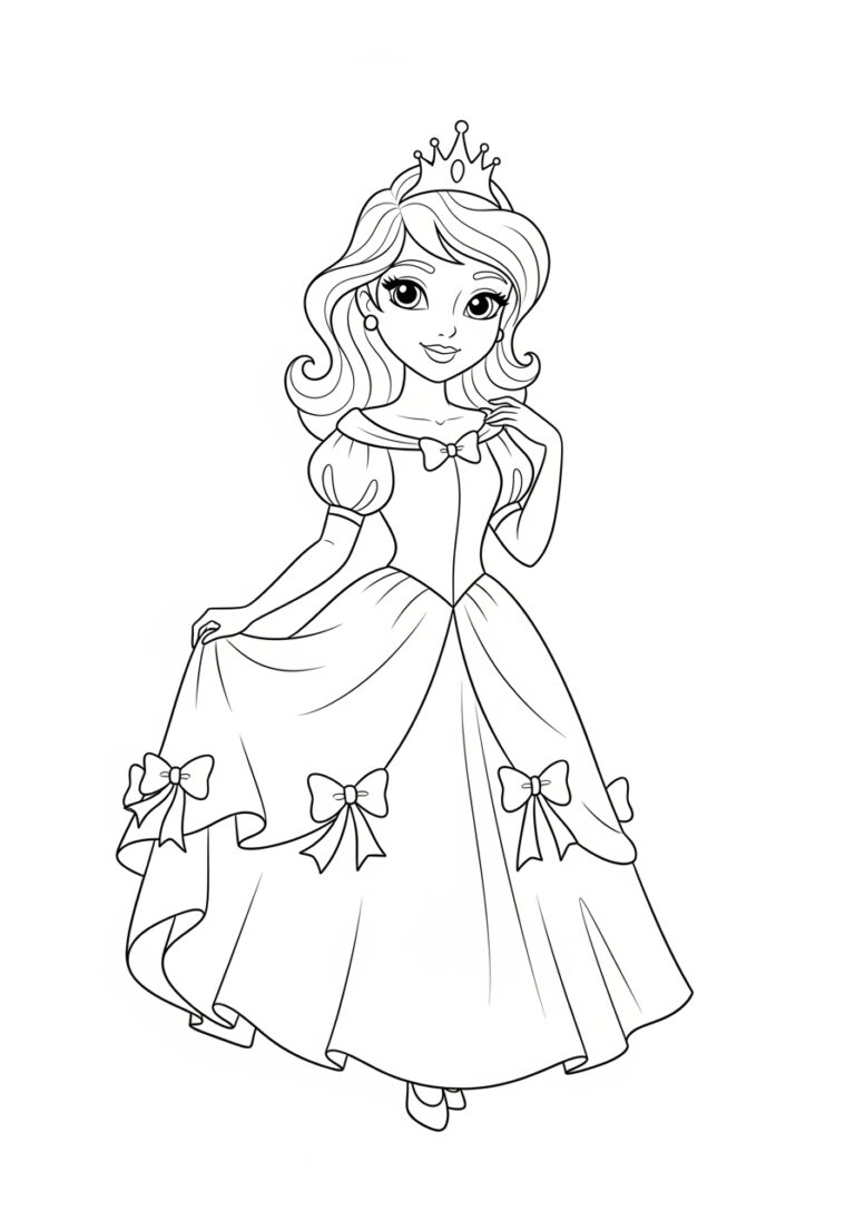 Cute Princess Coloring Page