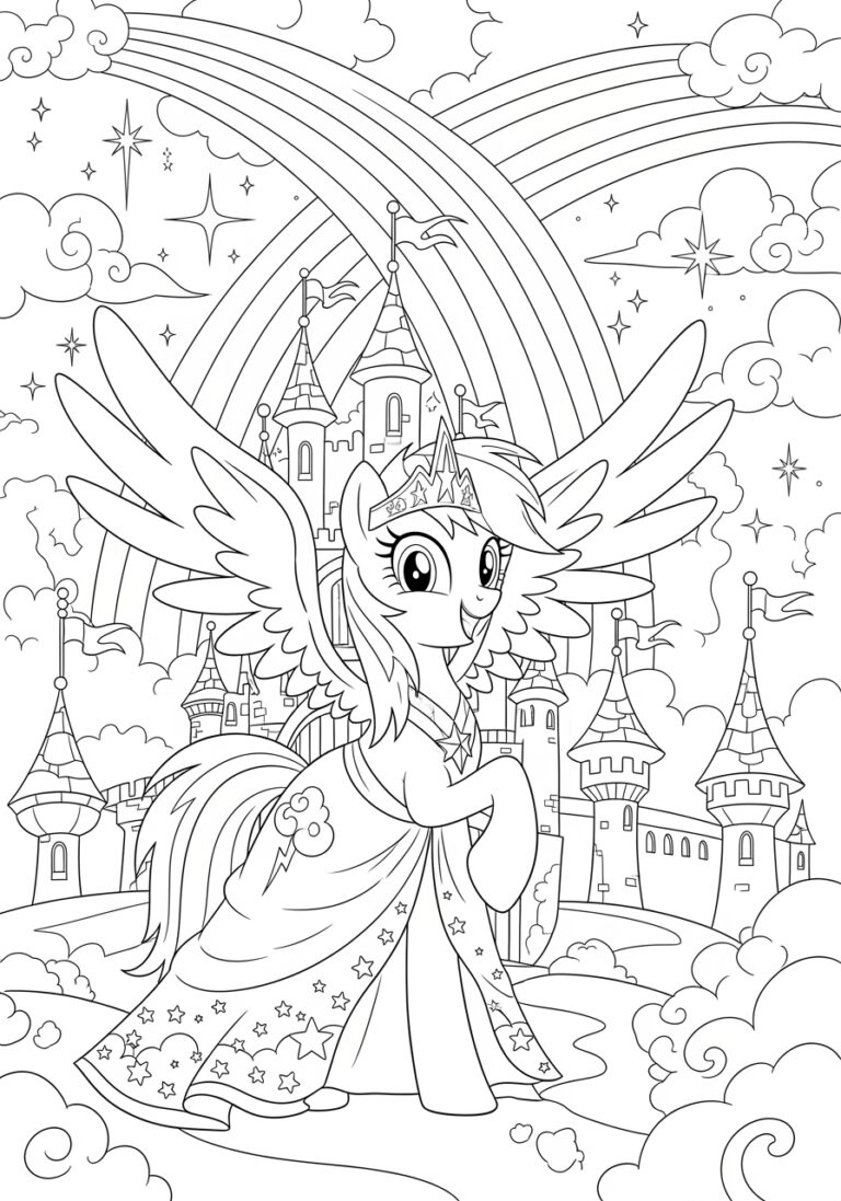 Princess Rainbow Dash Coloring Page
