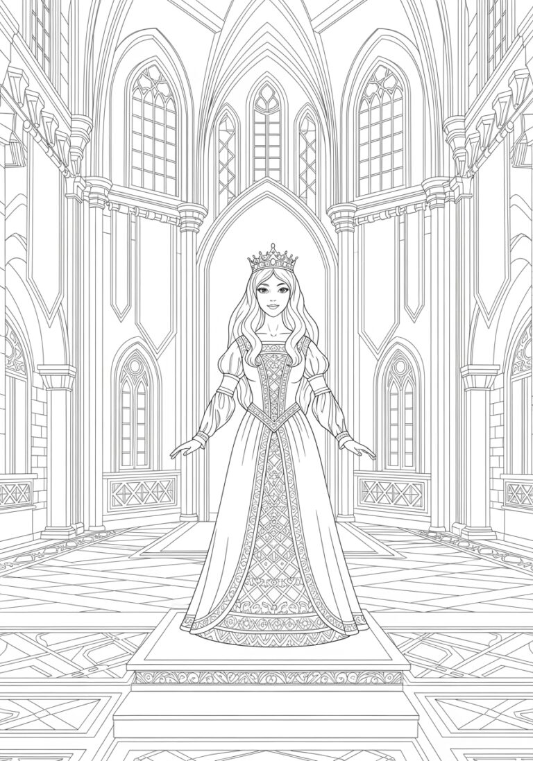 Medieval Princess Coloring Page