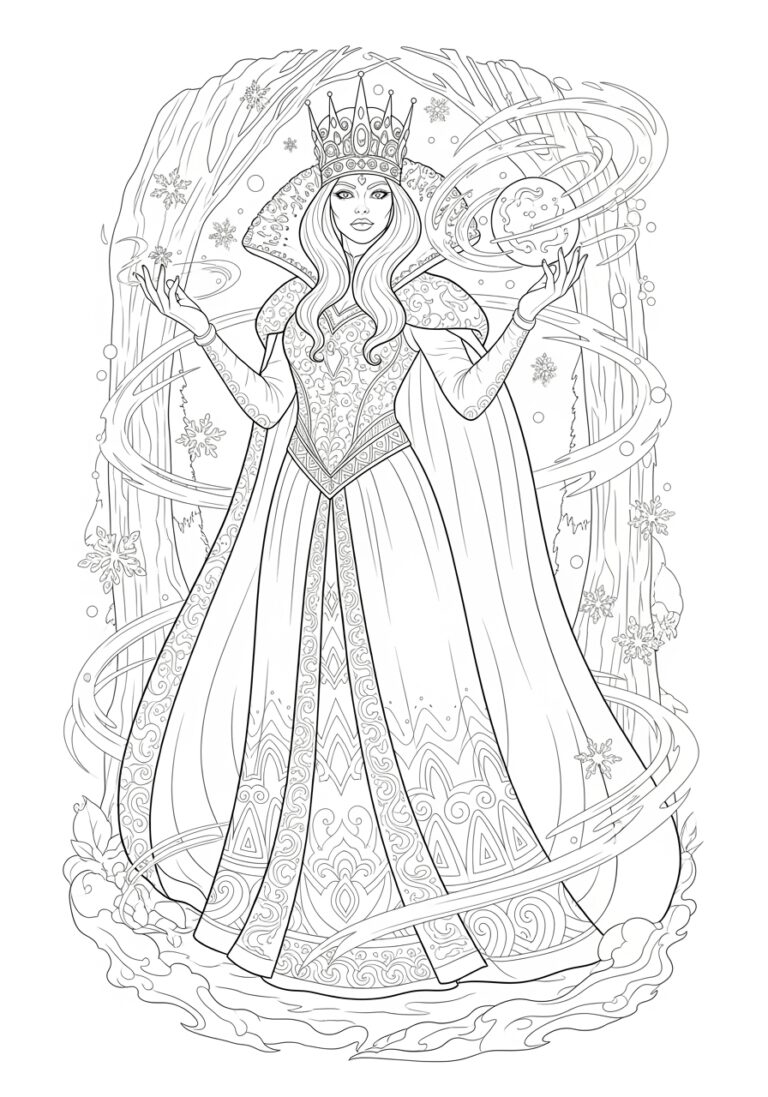 Snow White Queen Coloring Page