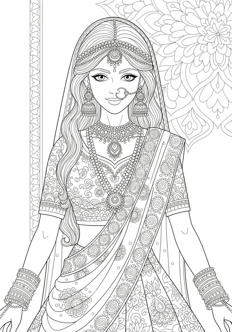 Indian Princess Coloring Page