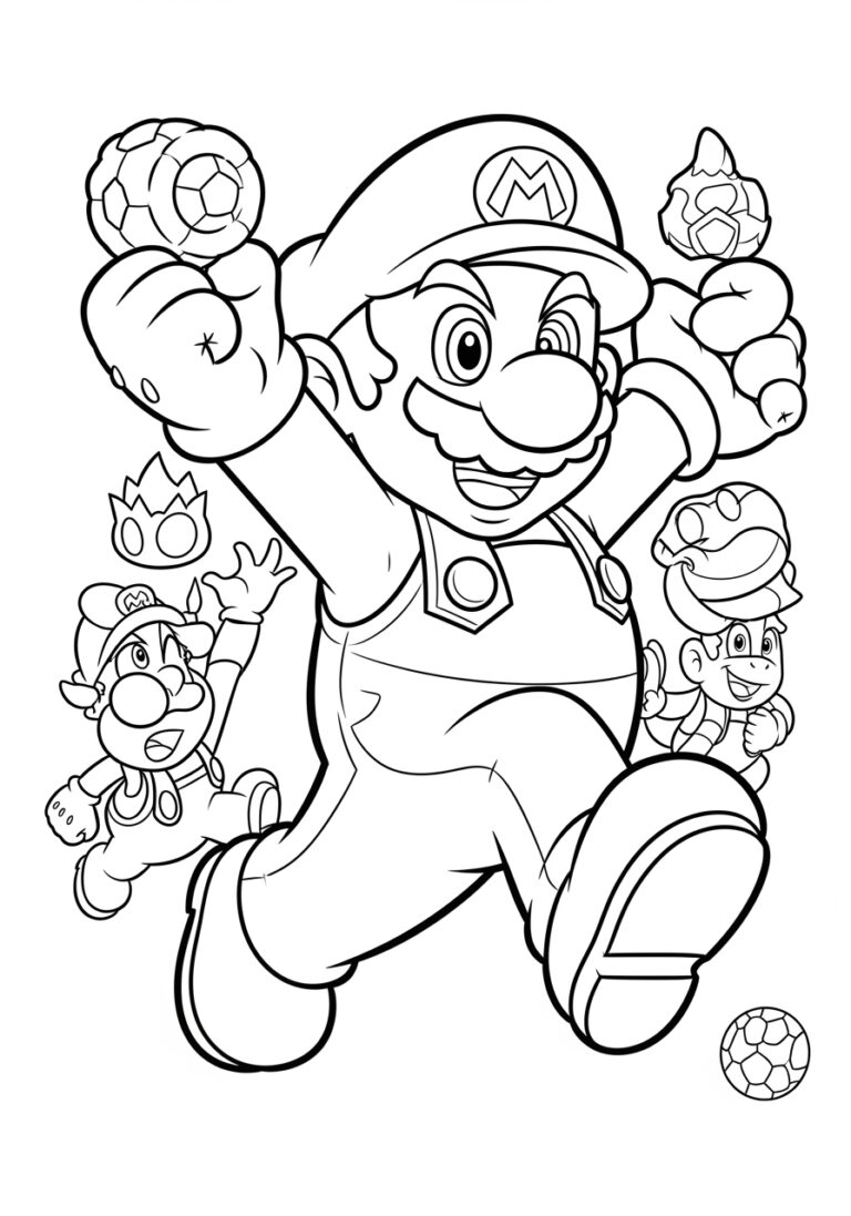Coloring Page of Mario Characters